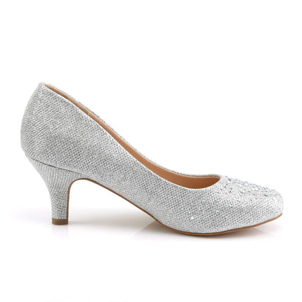 Pleaser Women's Doris-06 Slide Pump, Silver Glitter Mesh, 39 EU