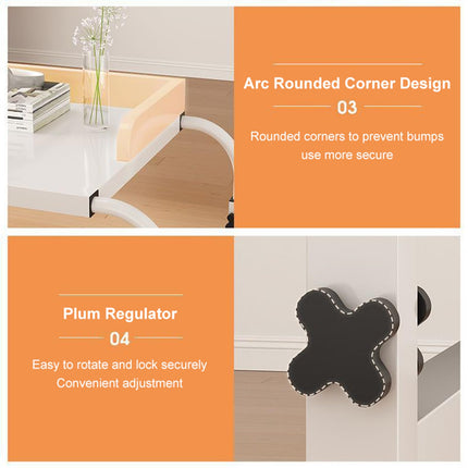 Overbed table with wheels, hospital bedside table laptop for recliner chair, mobile computer table, large movable drawing table with sturdy metal legs for the home office (color: wood)