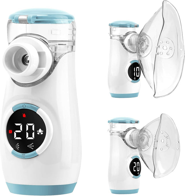 HITHINKMED Nebulizer for Adults and Children, Rechargeable Inhaler with Countdown Timer and Automatic Cleaning Function for Efficient Nebulization at Home and Travel