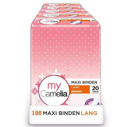 Camelia Maxi Pads Long, Self-Adhesive, 5 x 20 pieces
