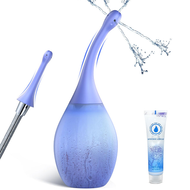 Anal douche for anal sex enema intimate shower for women - 300ml silicone anal douche for men and women with flexible enema shower nozzle, anti-backflow vaginal douche irrigator for colon irrigation anal douche