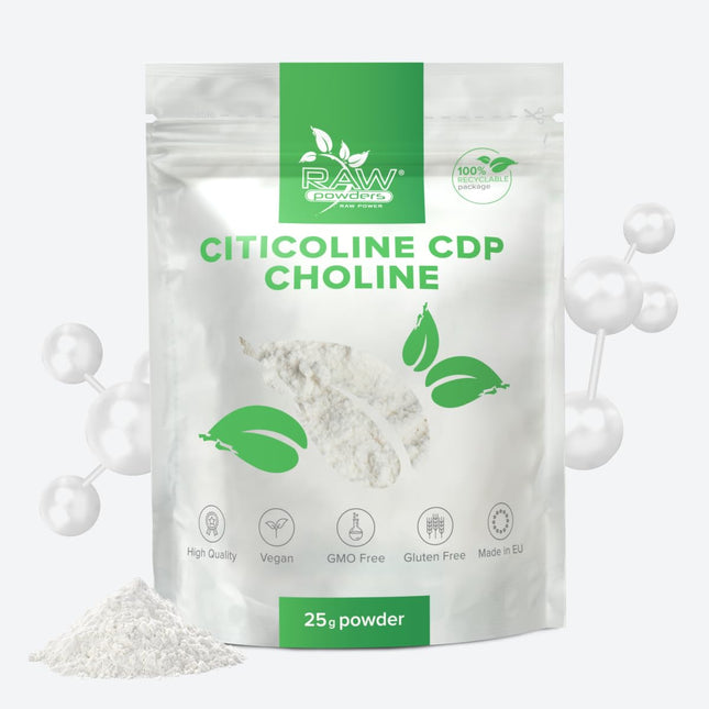 Citicoline CDP-Choline Powder 25g – Support for cognitive function &amp; memory – Pure ingredients, GMO &amp; gluten-free by Raw Powders
