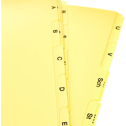 Durable A-Z index, A5 landscape, 1 piece, yellow, 365004