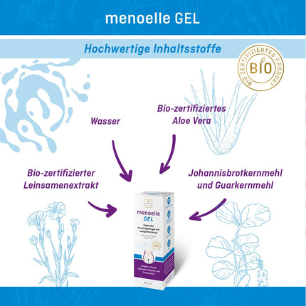 menoelle® GEL – Organically certified vaginal gel | Moisturizing gel for vaginal dryness, irritation, itching, burning, odor, and sensitivity | Hormone-free and without chemical additives | 100 ml