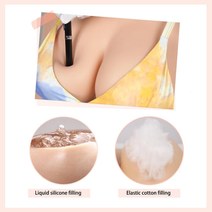 CYOMI Silicone Breast Forms Realistic Half Body Style Breastplates for Crossdresser Transgender Cosplay CG Cup