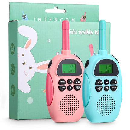 2 Pack Walkie Talkies for Kids, Rechargeable Walkie Talkies, 22-Channel Children's Radio Toys for Boys and Girls, Outdoor Adventures, Camping, Hiking - Pink and Blue