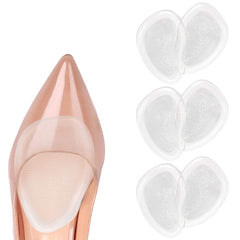URAQT Foot Cushion Pads, 3 Pairs Silicone Pads Forefoot Gel Cushion Forefoot Shoe Insoles Anti-slip for Gel Cushion Forefoot Heel Protection High Heels Shoe Pads, Insoles Forefoot, Ball Cushion