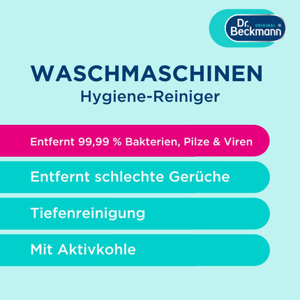 Dr. Beckmann Washing Machine Hygiene Cleaner | Machine cleaner with activated carbon | Removes unpleasant odors | 250 g
