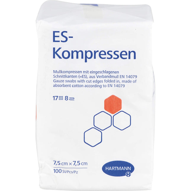 ES-COMPRESSES non-sterile 7.5x7.5 cm 8-ply 100 pcs
