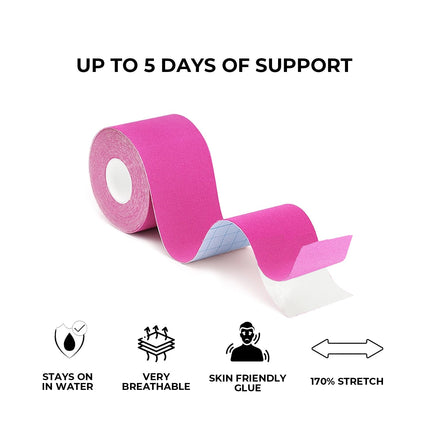 Grunda Kinesiotapes - 3 Kinesiology Tape Rolls (5cm x 5m) Kinesiotape - Professional Physio Tape and Sports Tape - Waterproof &amp; Skin-friendly Sports Tapes for Muscle Support, Knee Pain