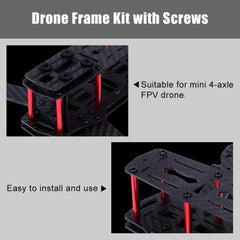 Drone Frame Kit, 2 Types 250 MM Quadcopter Aircraft Drone Frame Kit RC Accessory for QAV250 (Carbon Fiber)