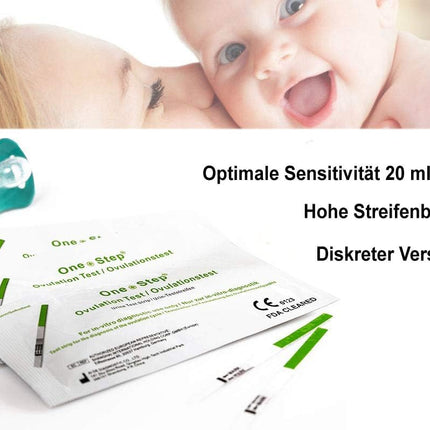 50 One+Step Ovulation Tests with optimal sensitivity 20 miu/ml - Fertility test for women - Ovulation tests for ovulation