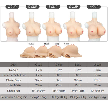 ALZRGORA Silicone Breast Forms Fake Breasts Silicone Breast Plate Bra Cup for Drag Queen Crossdresser