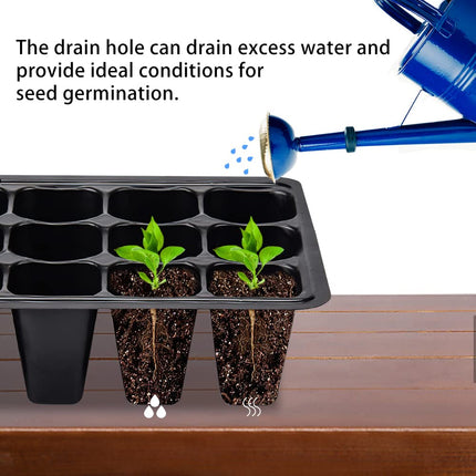 FainFun Indoor Greenhouse Propagator, 3-Piece Small Propagation Tray Set with Lid, Mini Reusable Plastic Propagation Tray, Greenhouse Set with 2 Small Garden Tools + 10 Plant Labels