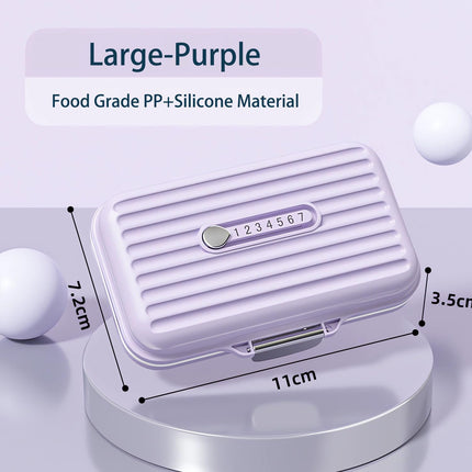 Ptyism 2 Pack Pill Box for On the Go (Large and Small-Purple) 7-day Pill Box for On the Go, Travel Pill Box, Pill Organizer for Travel and Daily Use, etc.