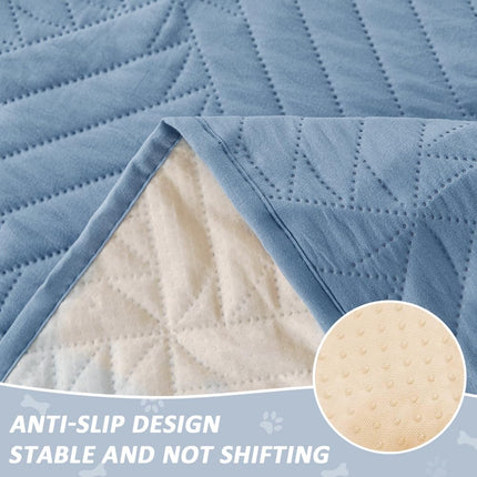 DUJUIKE Waterproof Mattress Protector, Washable Absorbent Incontinence Pad, Suitable for Adult/Child Care, Pet Diaper Pad, Anti-Leak and Anti-Slip Design (Blue, 90x135cm)