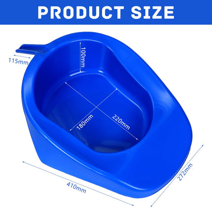 Bedpan with lid, bedpan, plastic patient pan, chamber pot, bed urinals for men, women, elderly people, blue