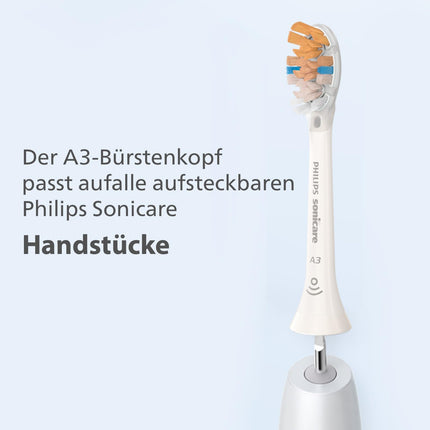 Philips Sonicare Original A3 Premium All-in-One Electric Toothbrush Replacement Brush Heads - 6-Pack Philips Sonicare Replacement Brush Heads in White (Model HX9096/10)