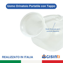 Gisinti - Urine Man Portable Urinal for Men, Male Urinal made of non-toxic polyethylene, Made in Italy, 1 Piece, Color White