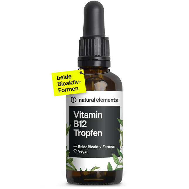 Vitamin B12 Drops – 50ml – 500µg B12 per drop – One-year supply – 2 active forms (methylcobalamin &amp; adenosylcobalamin) – vegan, alcohol-free – carefully laboratory-tested in Germany