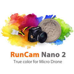 RunCam Nano 2 FPV Camera 1/3" 700TVL CMOS FPV Camera 1.8mm (M8) FOV 170° PAL/NTSC Not Switchable 3.2g Mini Action Cam for RC FPV Drone Tinywhoop Cinewhoop