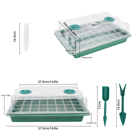MQFORU Indoor Greenhouse Propagator, 5 Pack 200 Cells Mini Greenhouse Propagation Set Greenhouse Propagation Tray with Transparent Lids/Adjustable Window, for Plant Growth and Seed Germination