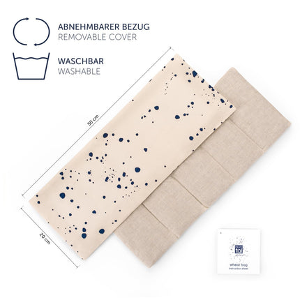Blumtal large grain pillow for microwave - alternative microwave heating pad filled with 100% natural wheat - grain pillow for neck and shoulders - alternative to the large cherry stone pillow - pain-relieving