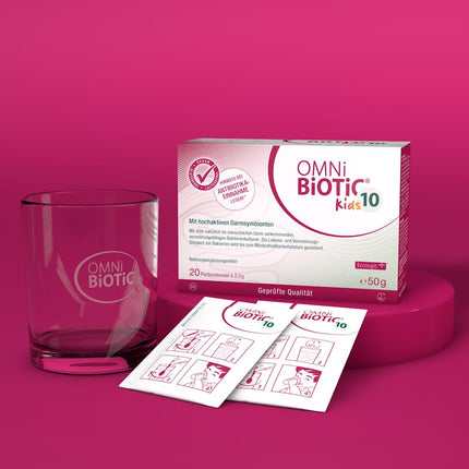 OMNi BiOTiC 10 Kids | 20 servings (50 g) | 10 bacterial strains | 10 billion germs per daily dose | Powder | With inulin | Vegan | Gluten-free | Lactose-free | For daily use