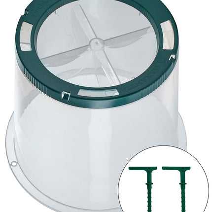 Garantia Sunny planting bell (ø 35 cm, height 30 cm, cultivation hood for fruit / vegetables, with ground anchor + watering troughs) 645061, clear
