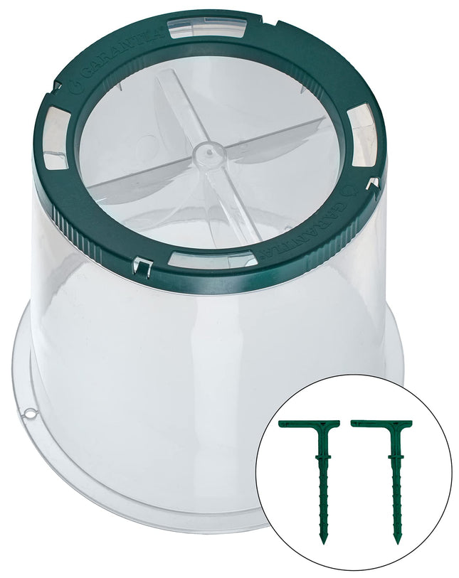Garantia Sunny planting bell (ø 35 cm, height 30 cm, cultivation hood for fruit / vegetables, with ground anchor + watering troughs) 645061, clear