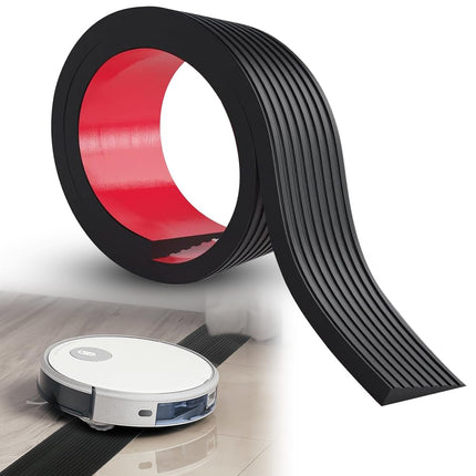 Door threshold ramp, 900 x 80 x (10-30) mm threshold ramp, rubber door threshold ramp, vacuum robot, wheelchair ramp, load capacity 800 kg for wheelchairs, strollers, garages (black, 1.5 cm height)