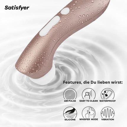 Satisfyer Pro 2 Plus | Rose Gold | Vibrator &amp; Clitoral Stimulation for Women | Extreme Sex Toy | Suction Cup and Vibrator | Erotic Pressure Wave Vibrator for Her | Powerful and Quiet