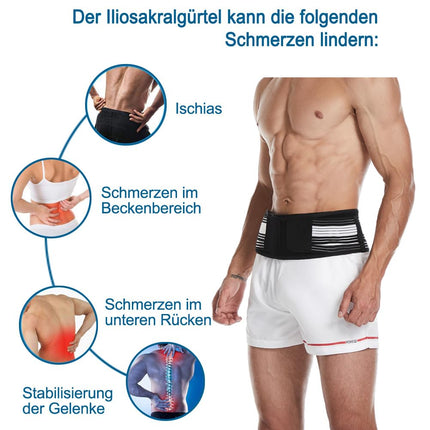Paskyee Sciatica Belt, Sacroiliac Band for Men Women - Back Support Belt Relief from Sciatica, Lower Back, SI Joint, Pelvic Pain - Three Bandages Provide Triple Support