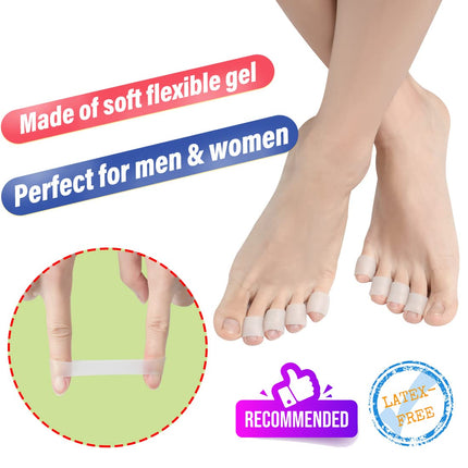 20 Pcs Gel Toe Caps Toe Protectors, Silicone Toe Protectors Little Toe for Blisters, Corns, Hammer Toes, Toenail Loss, Friction Pain Relief and More