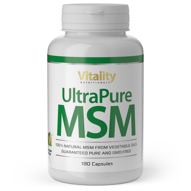MSM High Dose, Ultra Pure MSM Capsules with 1000 mg Methylsulfonylmethane, 180 Capsules for 6 Months, No Unnecessary Additives Vitality Nutritionals by VitaminExpress