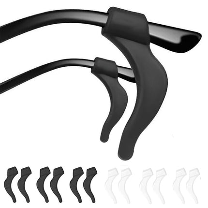 DIAONIAN 12 pieces 6 pairs of glasses holders ear, glasses temples, glasses slip stopper, glasses slip stop, anti-slip glasses temples, glasses holder sports, universal, for glasses, sunglasses, reading glasses