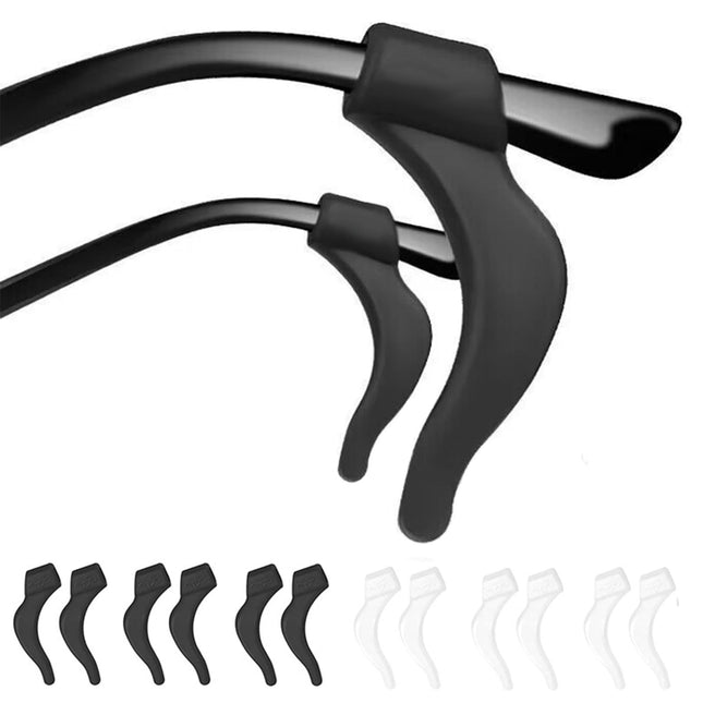 DIAONIAN 12 pieces 6 pairs of glasses holders ear, glasses temples, glasses slip stopper, glasses slip stop, anti-slip glasses temples, glasses holder sports, universal, for glasses, sunglasses, reading glasses