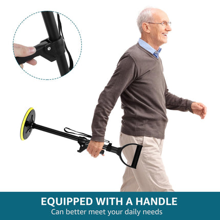 Standing aid height adjustable 41/51/61cm, standing aid with 18cm diameter round non-slip base, armrests, standing aid for seniors, robust, helps older people stand (yellow)