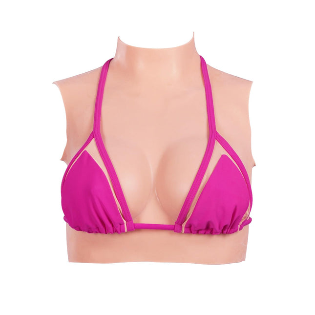 AMAZBEE Silicone Breasts, Realistic Artificial Breasts Soft BE Cups Sissy Tits for Transgender Crossdresser Cosplay Dress Up (Flesh-B Cup)