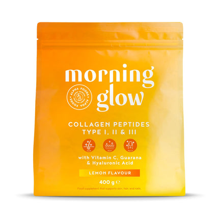 Collagen Powder + Hyaluronic Acid + Vitamin C [400g] | Collagen Hydrolysate | Peptides Types 1, 2 &amp; 3 | with Vitamins C, E &amp; Caffeine from Guarana | Citrus Flavor | Made in Germany | Alpha Foods