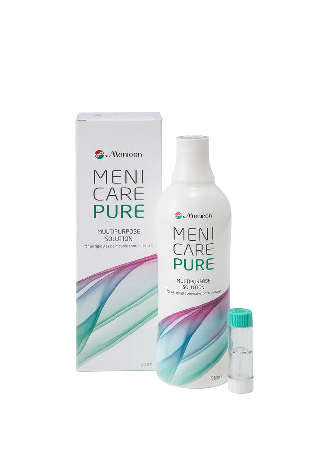 Menicon Menicare Pure multi-purpose solution 250 ml for rigid contact lenses.