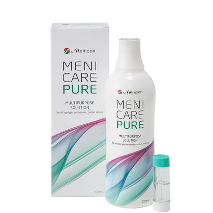 Menicon Menicare Pure multi-purpose solution 250 ml for rigid contact lenses.