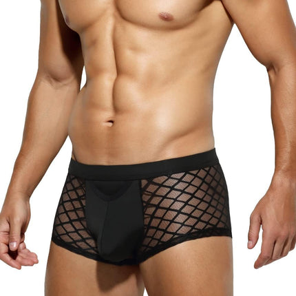 Casey Kevin Boxer Shorts Men Transparent Underwear Men See-Through Lingerie Underpants Shorts