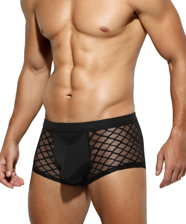 Casey Kevin Boxer Shorts Men Transparent Underwear Men See-Through Lingerie Underpants Shorts