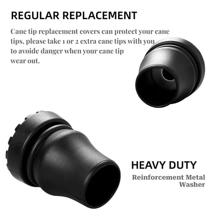 2 pieces walking stick rubber buffer 1.9 cm crutches rubber, non-slip rubber tips, replacement rubber tips for seniors crutches, sticks, walking sticks, hiking sticks