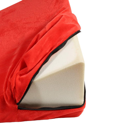 Wedge pillow for bed and sofa made of foam with removable and washable quilted cover, back and leg pillow, wedge pillow with firm density, for back and knees