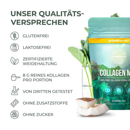 Collagen Powder by Primal Harvest - Bioactive Premium Collagen Complex, Sustainable Grass-Fed, Collagen Hydrolysate, Tasteless, Optimal Solubility (Primal Collagen MCT (1 Pack)