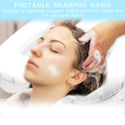 Hair wash basin for bedridden patients, hair washing for bedridden patients, inflatable hair wash basin for washing in bed, mobile shampoo basin with 1M drain hose, hair wash basin for postoperative patients