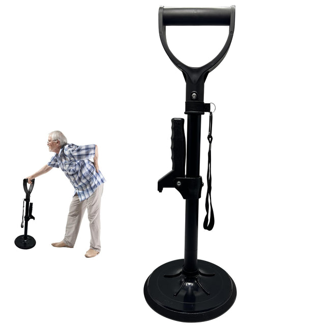 Bed riser, riser for seniors, adjustable height standing aid for sofa, with hand rest below, help to get up from the floor for seniors, stability standing aid &amp; supports, load capacity 90 kg (black)