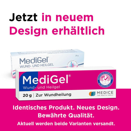MediGel 20 g for wound healing - for acute wounds - reduces scarring - non-sticky - Hydroactive lipogel with zinc &amp; iron